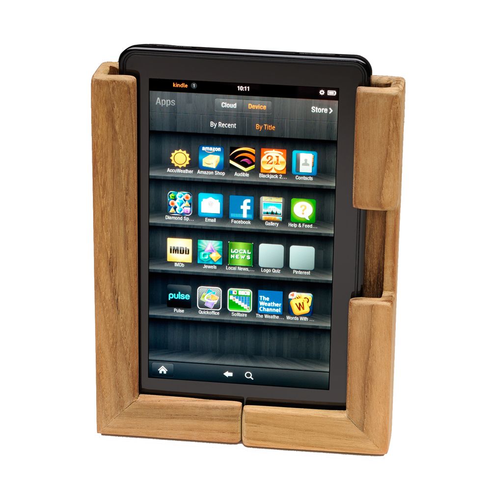 Image 1: Whitecap Teak Adjustable Tablet Rack