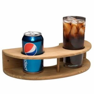 Image 1: Whitecap Teak Curved Two-Drink Rack