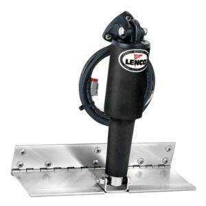 Image 1: Lenco 4" x 12" Limited Space Trim Tab Kit w/o Switch Kit 12V - Electro-Polished - Short Actuator