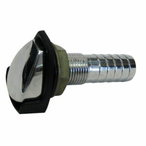 Image 1: Perko Gas Tank Vent w/Splash Guard - Chrome Plated Zinc - ⅝" Hose