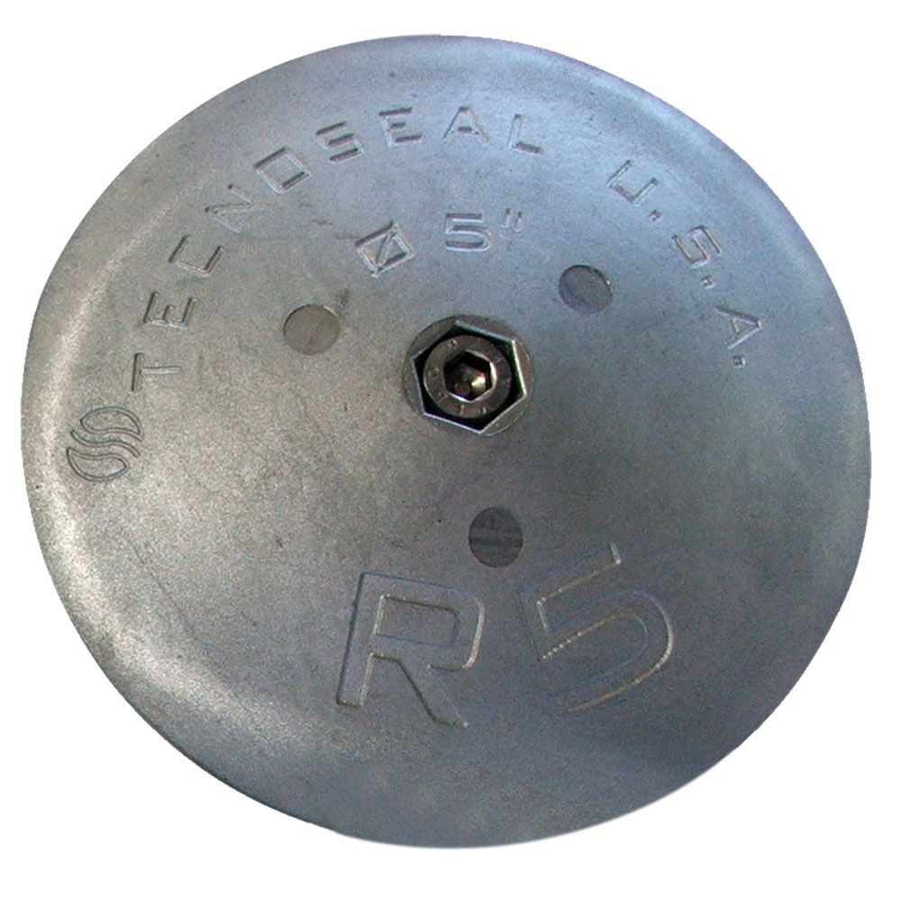 Image 1: Tecnoseal R5 Rudder Anode - Zinc - 5" Diameter x 7/8" Thickness