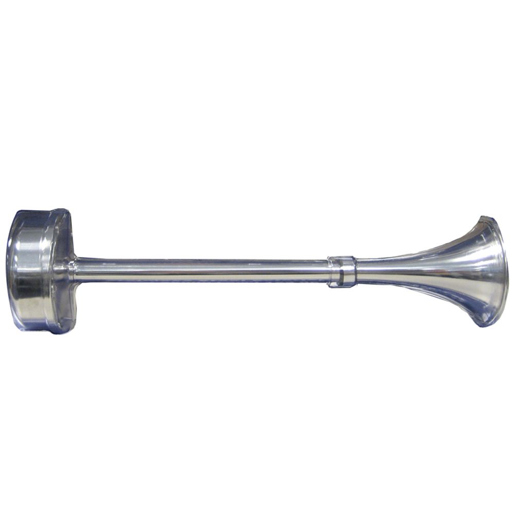 Image 1: Schmitt Marine Standard Single Trumpet Horn - 12V - Stainless Exterior