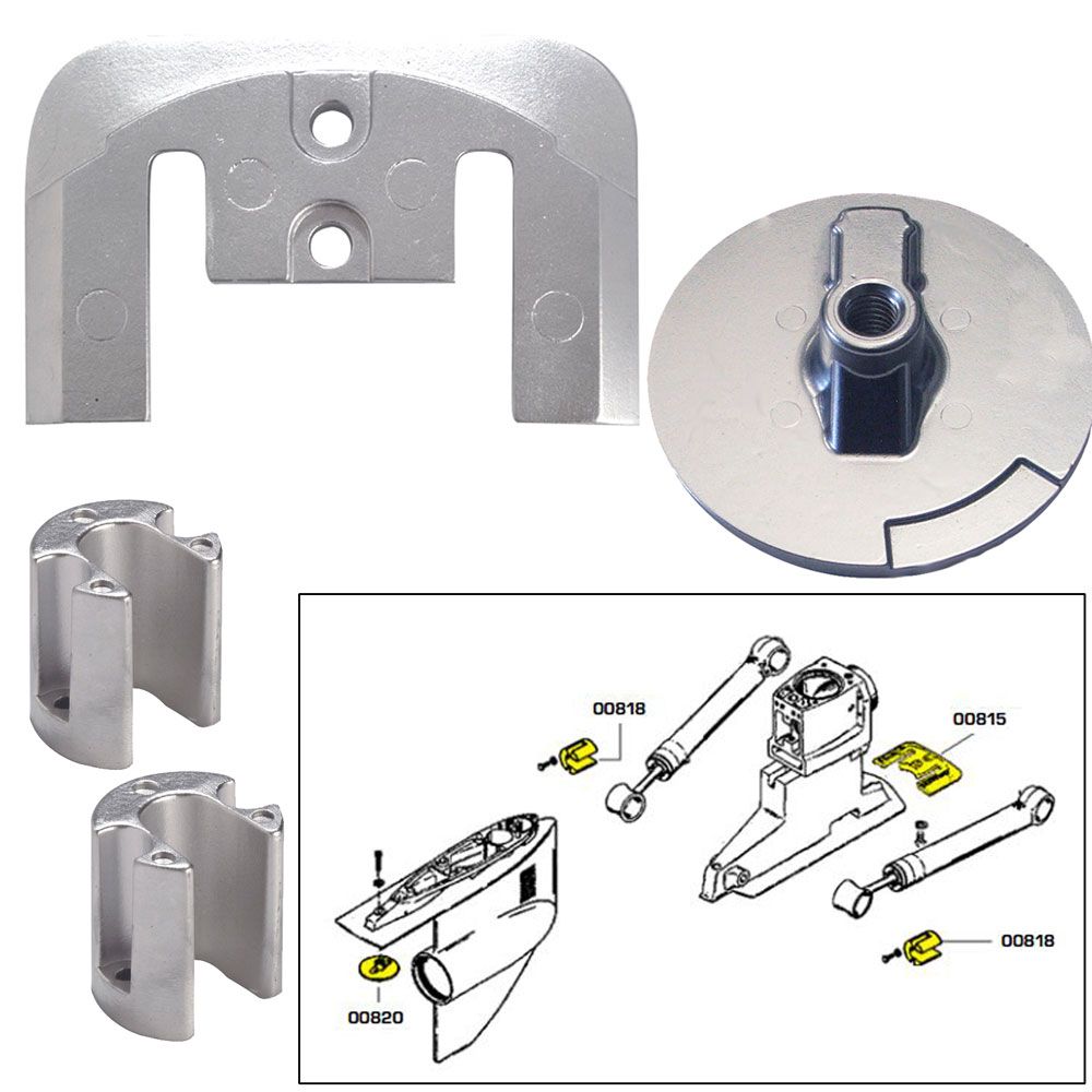 Image 1: Tecnoseal Anode Kit w/Hardware - Mercury Bravo 2-3 - Aluminum