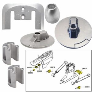 Image 1: Tecnoseal Anode Kit w/Hardware - Mercury Bravo 3 2004-Present - Magnesium
