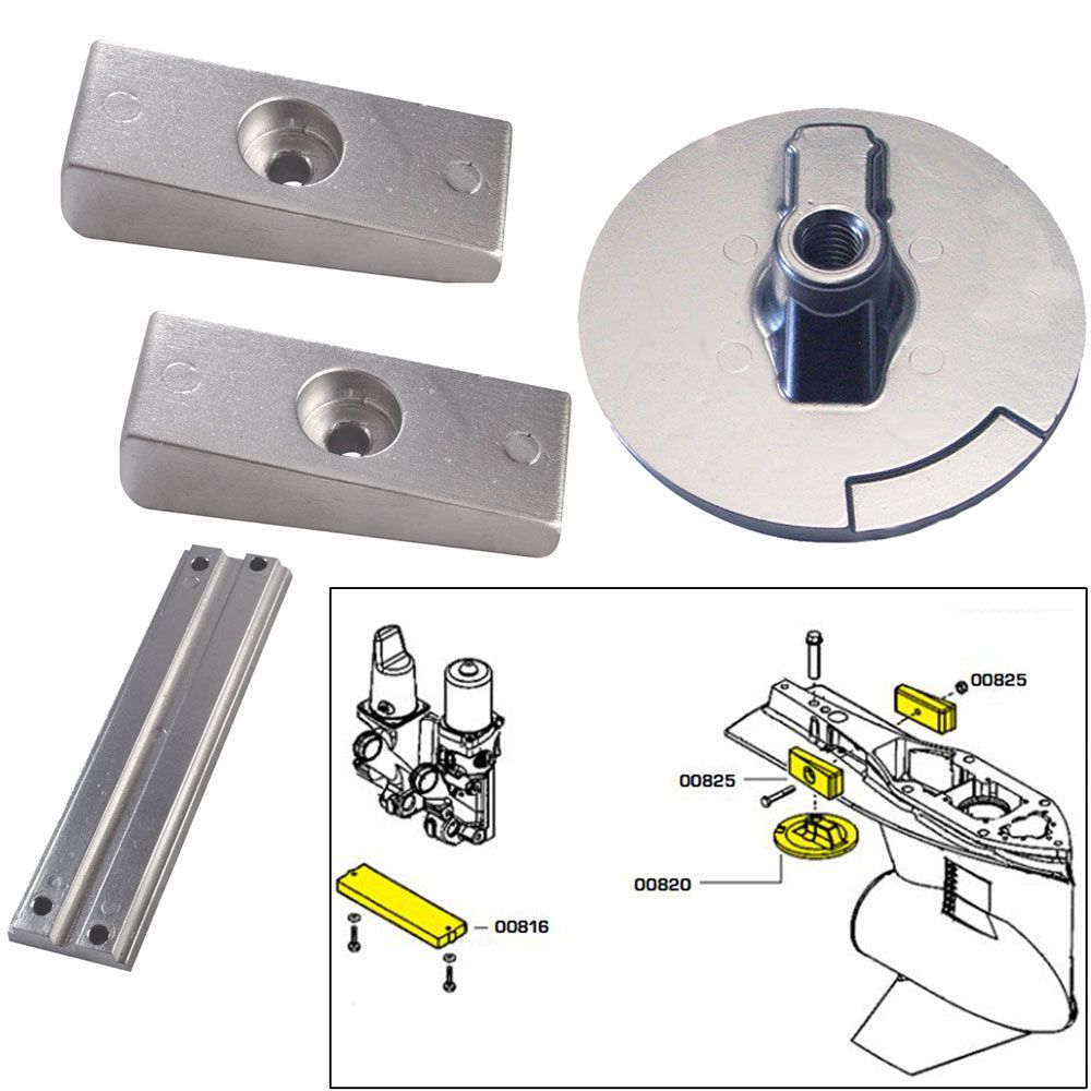 Image 1: Tecnoseal Anode Kit w/Hardware - Mercury Verado 4 - Zinc