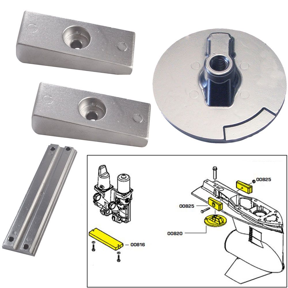 Image 1: Tecnoseal Anode Kit w/Hardware - Mercury Verado 4 - Aluminum