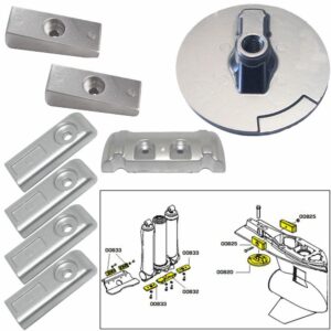 Image 1: Tecnoseal Anode Kit w/Hardware - Mercury Verado 6 - Aluminum
