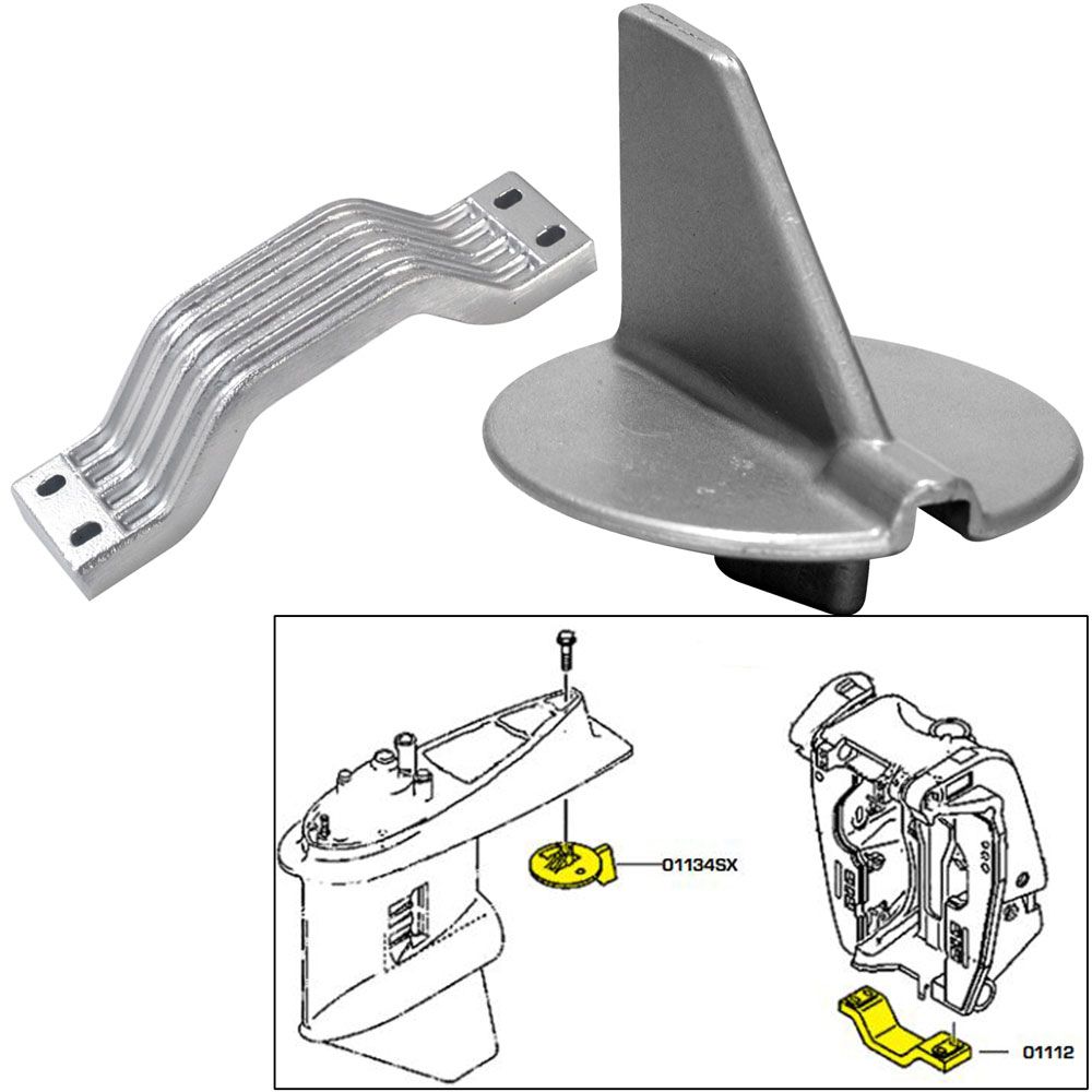 Image 1: Tecnoseal Anode Kit w/Hardware - Yamaha 150-200HP Left Hand Rotation - Aluminum