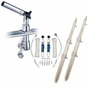 Image 1: Rupp Z-30 Top Gun Outrigger Kit w/15' Telescoping Poles & Complete Single Line Rigging Kit w/Klickers Release Clips
