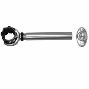 Image 1: Rupp Threaded Antenna Support w/6" Flat Mount & 1.5" Collar