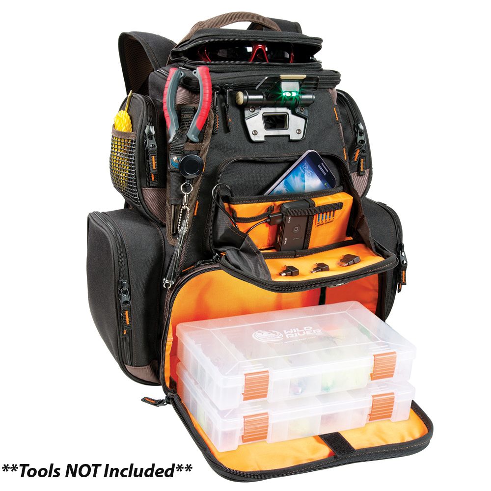 Image 1: Wild River Tackle Tek™ Nomad XP - Lighted Backpack w/ USB Charging System w/2 PT3600 Trays