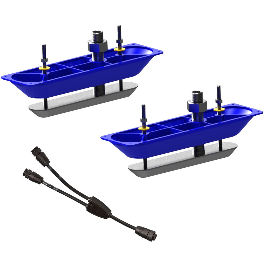 Image 1: Navico StructureScan™HD Sonar Stainless Steel Thru-Hull Transducer (Pair) w/Y-Cable
