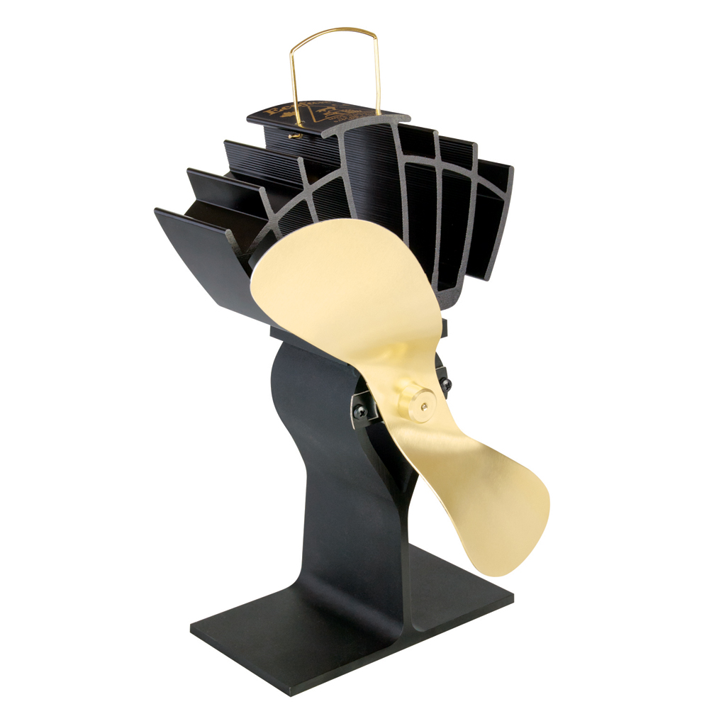 Image 1: Ecofan by Caframo UltrAir 810CA Heat Powered Stove Fan - Gold Blade