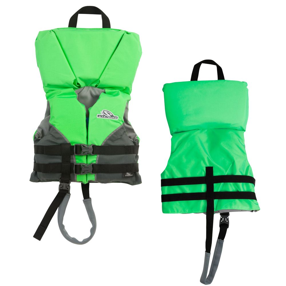 Image 1: Stearns Infant Heads-Up® Nylon Vest Life Jacket - Up to 30lbs - Green