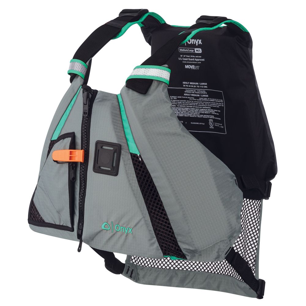 Image 1: Onyx MoveVent Dynamic Paddle Sports Life Vest - XL/2XL - Aqua