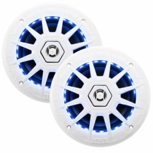 Image 1: Boss Audio 6.5" MRGB65 Speakers w/RGB Lighting - White - 200W