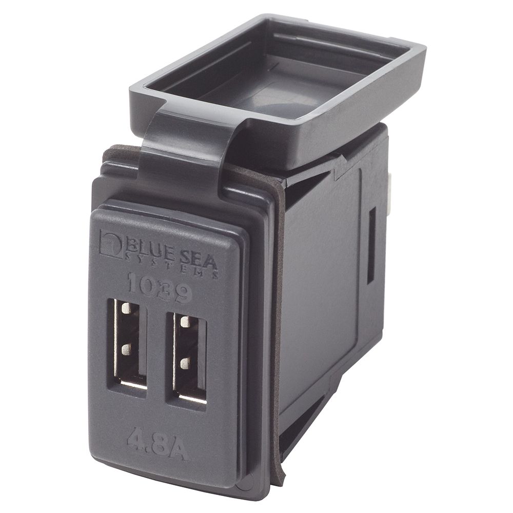 Image 3: Blue Sea Dual USB Charger - 24V Contura Mount