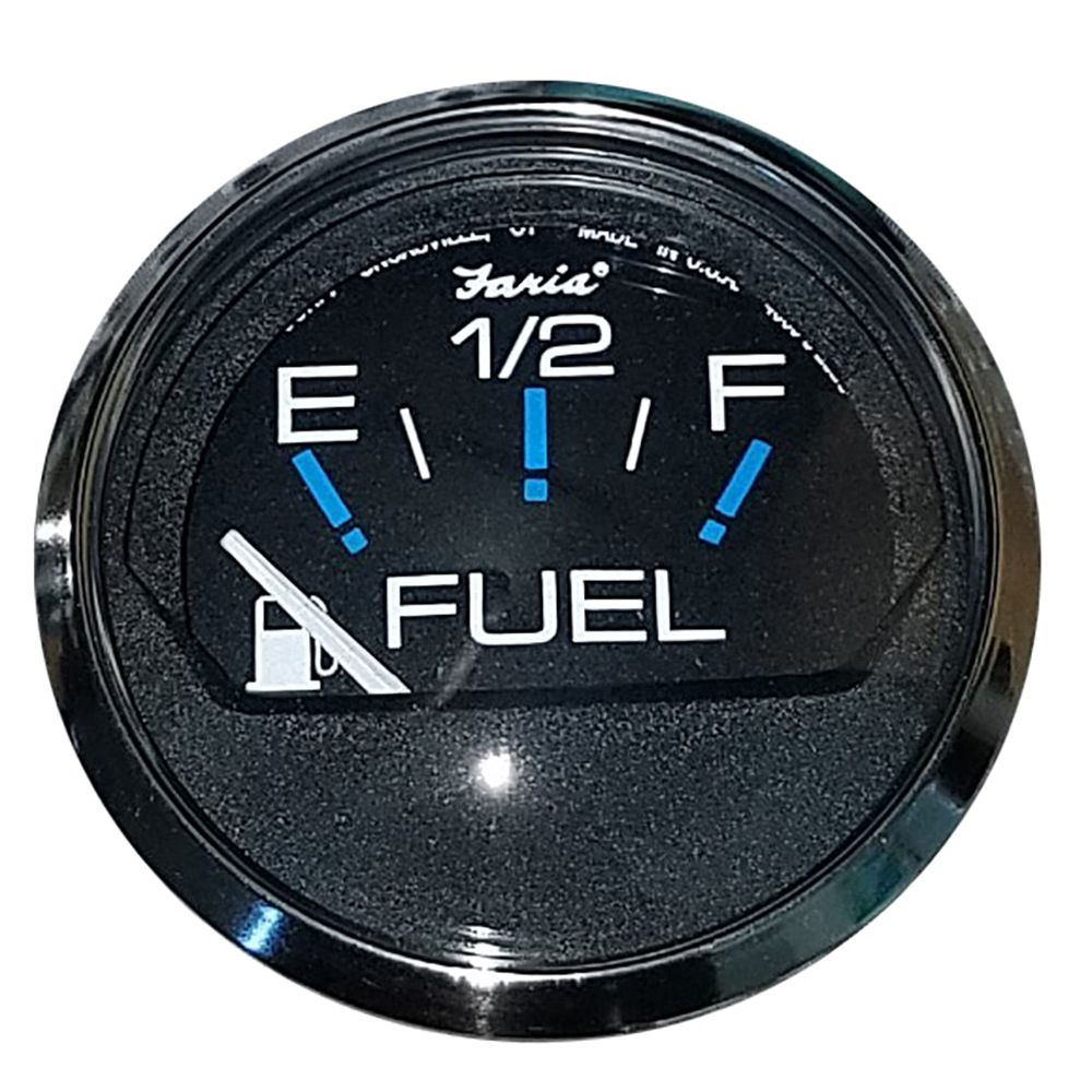 Image 1: Faria Chesapeake Black 2" Fuel Level Gauge (E-1/2-F)