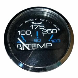 Image 1: Faria Chesapeake Black 2" Water Temperature Gauge (100-250°F)