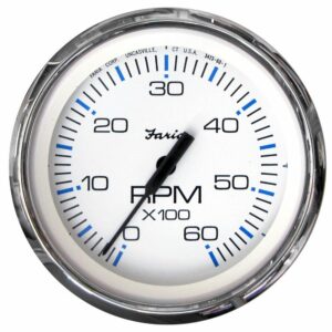 Image 1: Faria Chesapeake White SS 4" Tachometer - 6000 RPM (Gas) (Inboard & I/O)