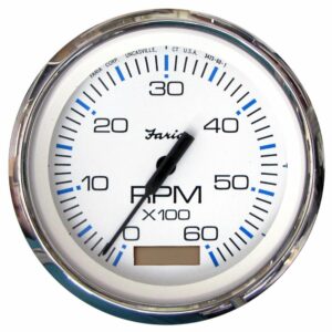 Image 1: Faria Chesapeake White SS 4" Tachometer w/Hourmeter - 6000 RPM (Gas)(Inboard)