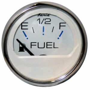 Image 1: Faria Chesapeake White SS 2" Fuel Level Gauge (E-1/2-F)