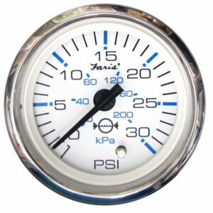 Image 1: Faria Chesapeake White SS 2" Water Pressure Gauge (30 PSI)