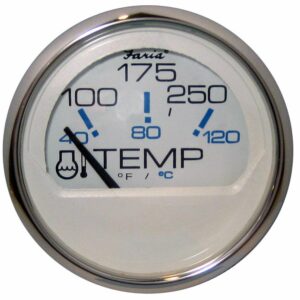 Image 1: Faria Chesapeake White SS 2" Water Temperature Gauge (100-250°F)
