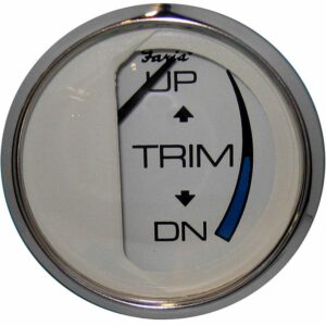 Image 1: Faria Chesapeake White SS 2" Trim Gauge (Mercury / Mariner / Mercruiser / Volvo DP / Yamaha - '01 and Newer)