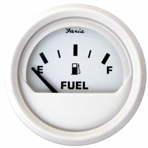 Image 1: Faria Dress White 2" Fuel Level Gauge (E-1/2-F)