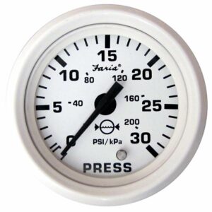 Image 1: Faria Dress White 2" Water Pressure Gauge (30 PSI)
