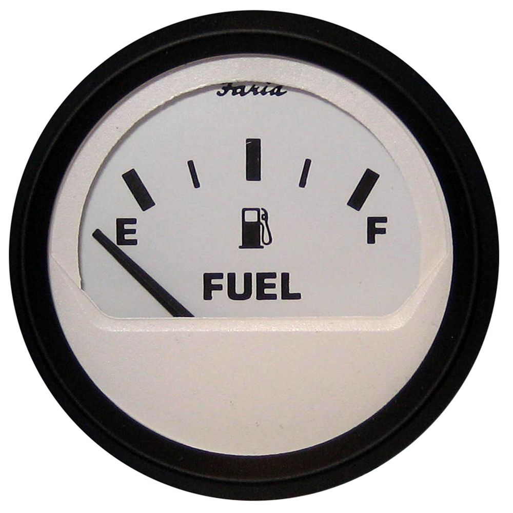 Image 1: Faria Euro White 2" Fuel Level Gauge (E-1/2-F)