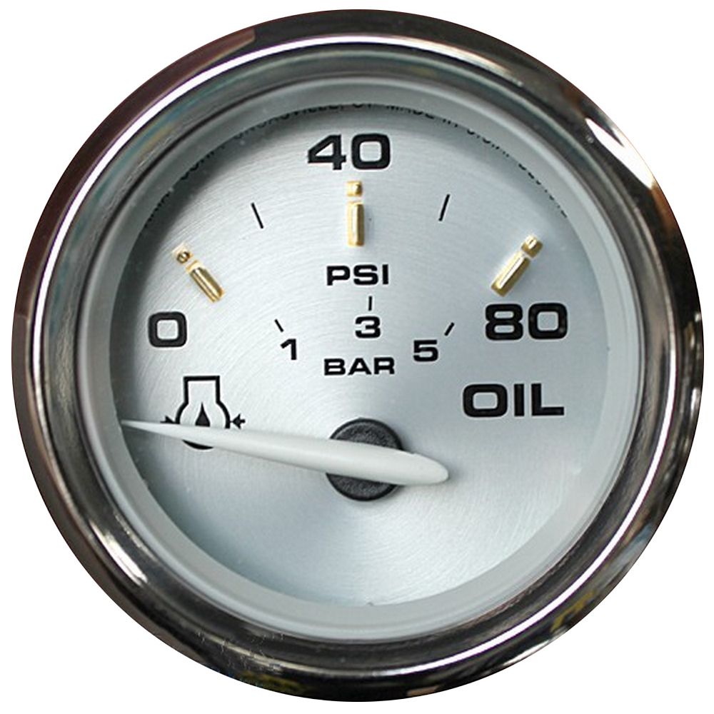 Image 1: Faria Kronos 2" Oil Pressure Gauge - 80 PSI