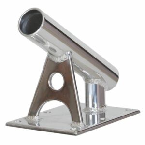Image 1: Lee's MX Pro Series Fixed Angle Center Rigger Holder - 30° - 1.5" ID - Bright Silver