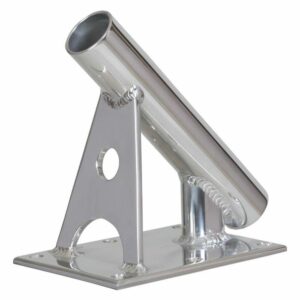 Image 1: Lee's MX Pro Series Fixed Angle Center Rigger Holder - 45° - 1.5" ID - Bright Silver