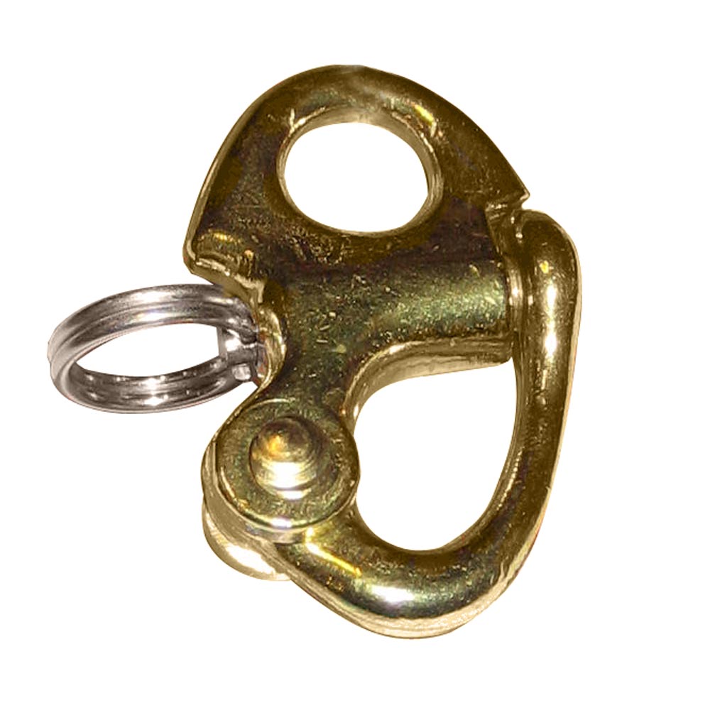 Image 1: Ronstan Brass Snap Shackle - Fixed Bail - 41.5mm (1-5/8") Length
