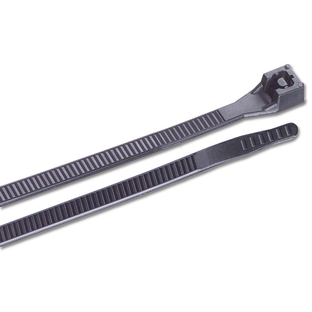 Image 1: Ancor 6" UV Black Standard Cable Zip Ties - 100 Pack