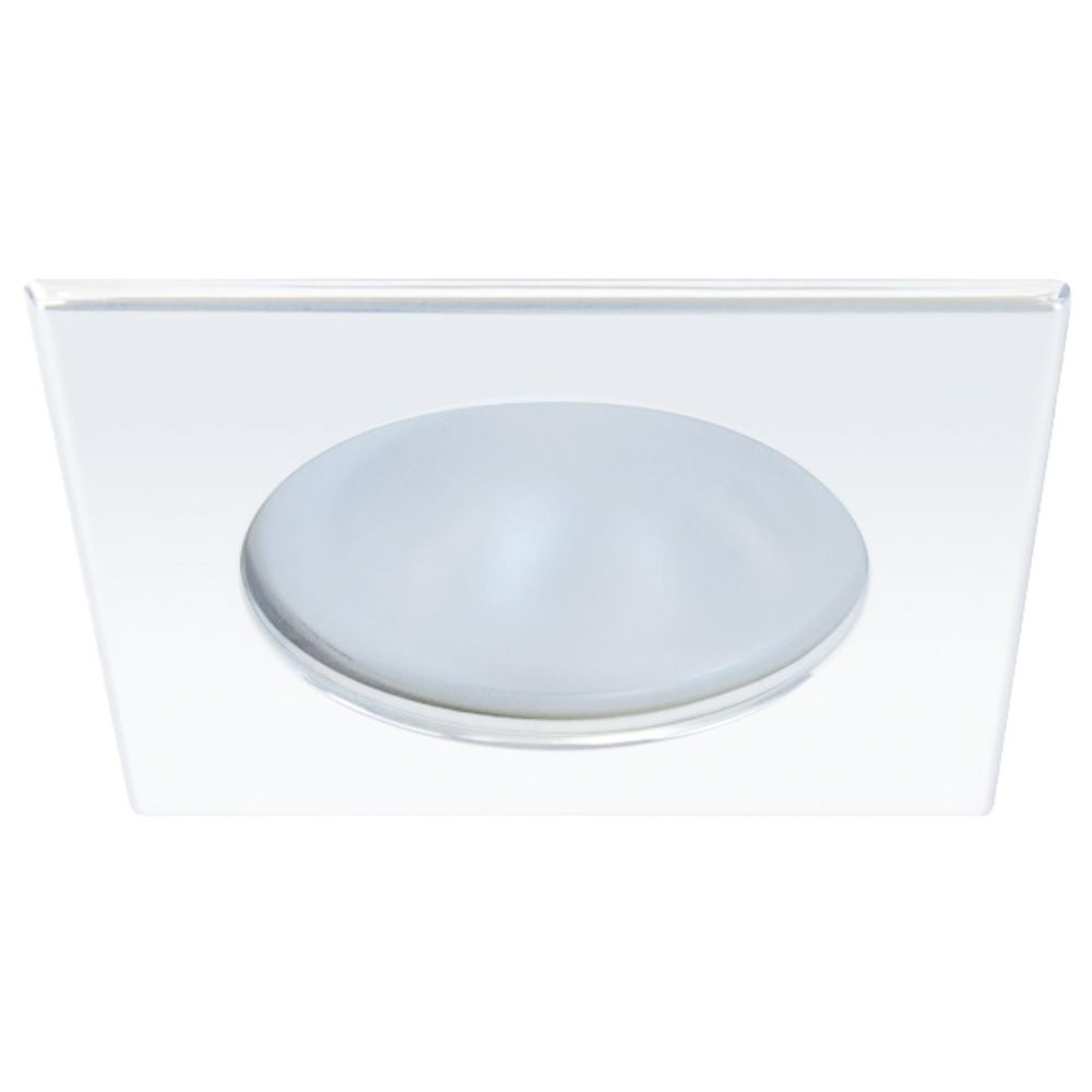 Image 1: Quick Blake XP Downlight LED -  4W, IP66, Screw Mounted - Square White Bezel, Round Warm White Light