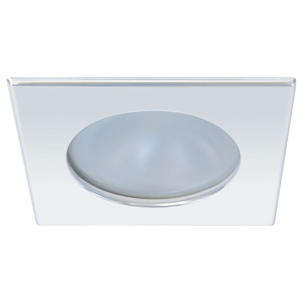 Image 1: Quick Blake XP Downlight LED -  6W, IP66, Screw Mounted - Square Stainless Bezel, Round Warm White Light