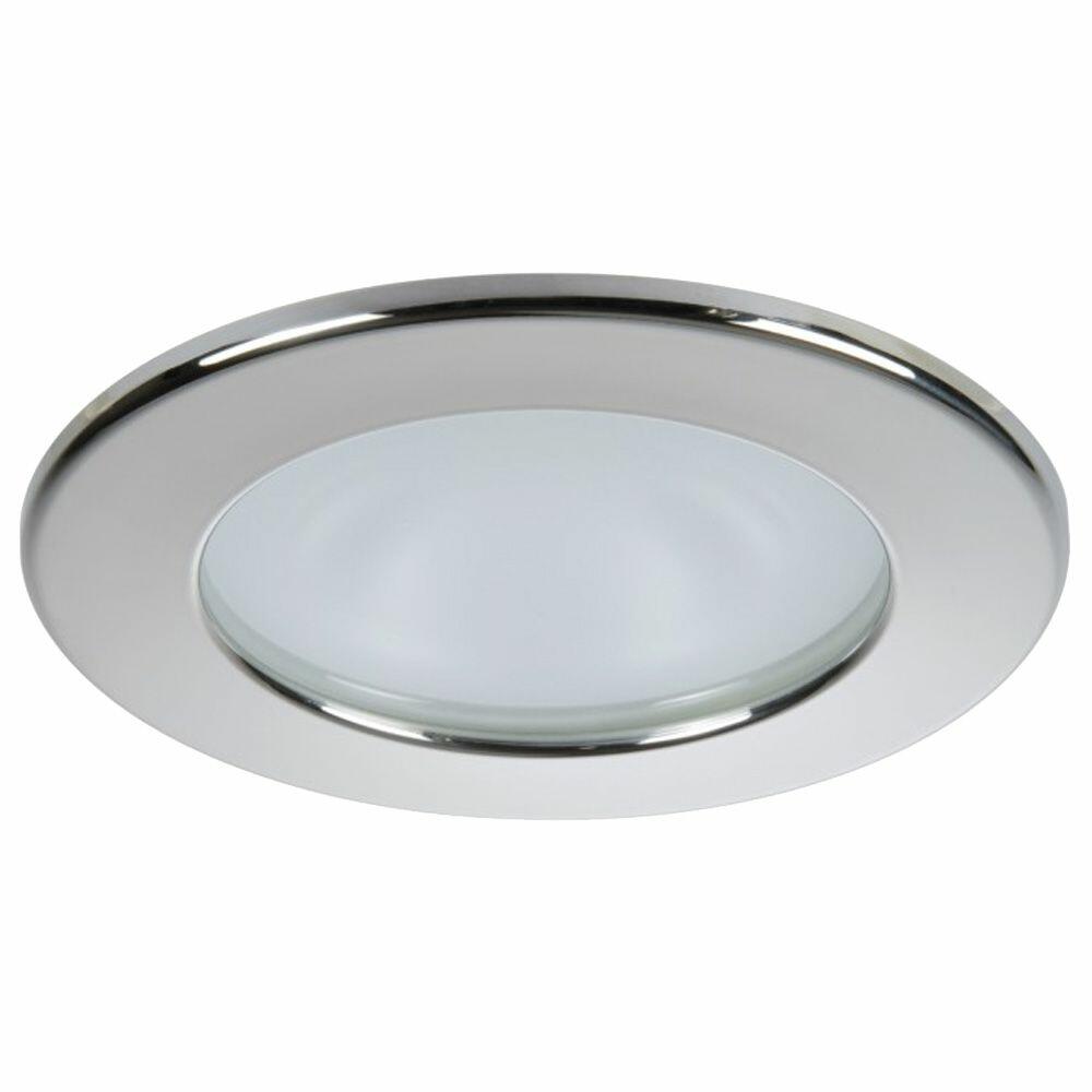 Image 1: Quick Kai XP Downlight LED - 4W, IP66, Spring Mounted - Round Stainless Bezel, Round Warm White Light
