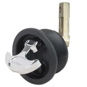 Image 1: Perko Flush Mount Latch - Straight Cam Bar - 2.5" Hole - Black
