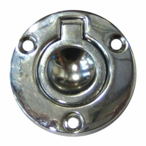 Image 1: Perko Round Flush Ring Pull - 2" - Chrome Plated Zinc