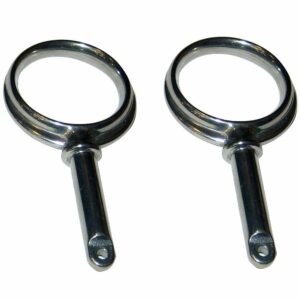 Image 1: Perko Round Type Rowlock Horns - Chrome Plated Zinc