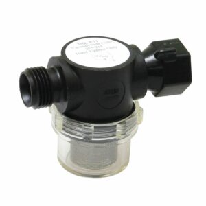 Image 1: Shurflo by Pentair Swivel Nut Strainer - 1/2" Pipe Inlet - Clear Bowl