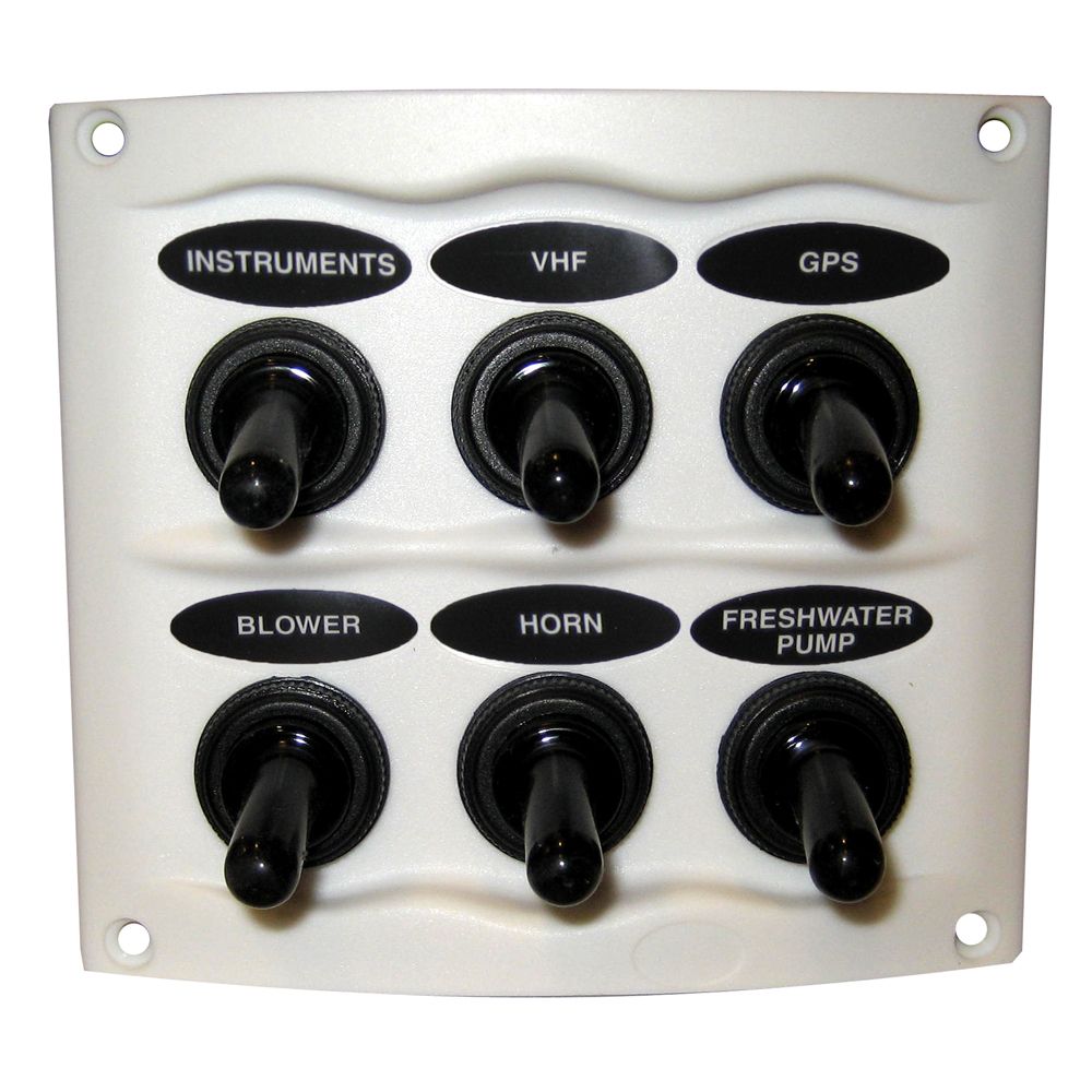 Image 1: Marinco Waterproof Panel - 6 Switches - White