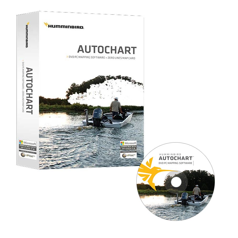 Image 1: Humminbird Autochart DVD PC Mapping Software w/Zero Lines Map Card