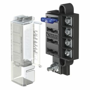 Image 1: Blue Sea 5045 ST Blade Compact Fuse Blocks - 4 Circuits w/Cover