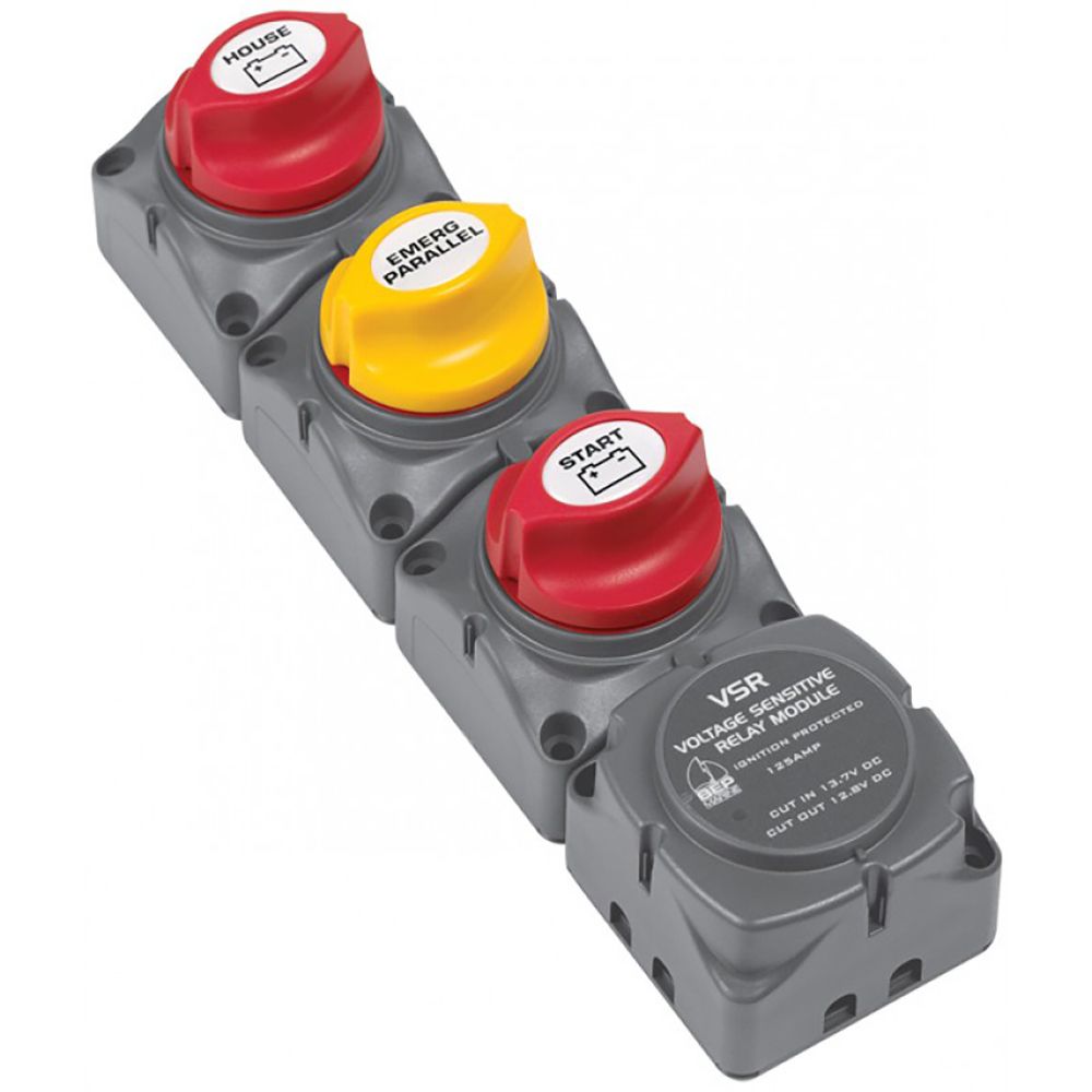 Image 1: BEP Vertical Battery Switch Cluster w/DVSR - 1 Engine/2 Batteries