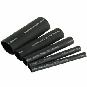 Image 1: Ancor Adhesive Lined Heat Shrink Tubing Kit - 8-Pack, 3", 20 to 2/0 AWG, Black