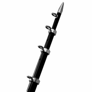 Image 1: TACO 8' Black/Silver Center Rigger Pole - 1-1/8" Diameter